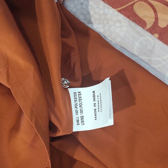 eShakti Floral print dupioni pleated empire dress sz 1X rust gold floral maxi - Picture 6 of 11